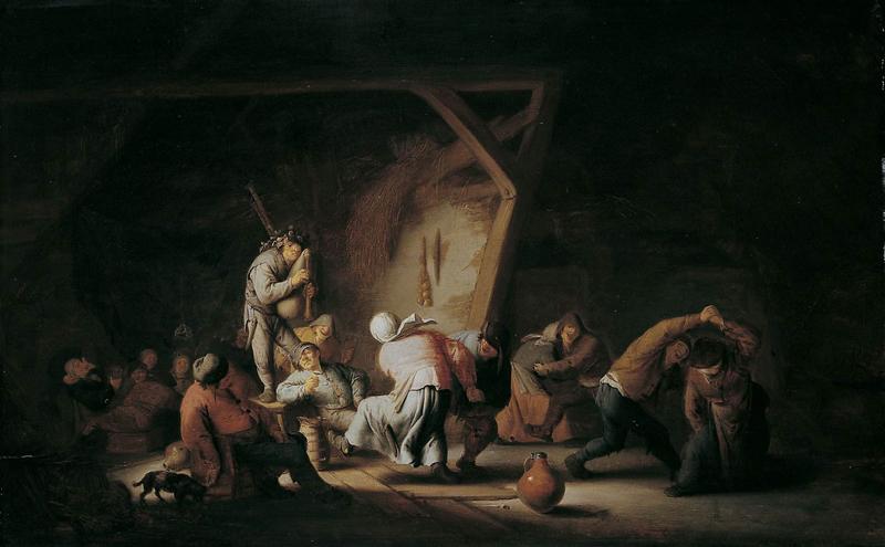 Adriaen van ostade Bauerntanz in der Scheune